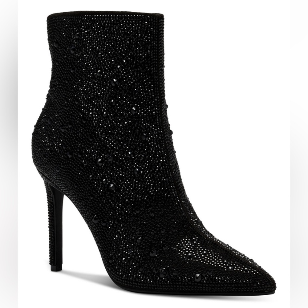 Black Rhinestone Booties